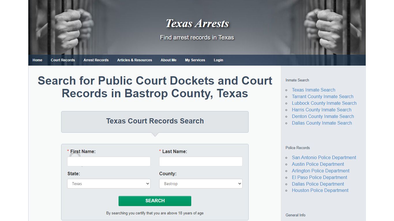 Search for Public Court Dockets and Court Records in Bastrop County, Texas